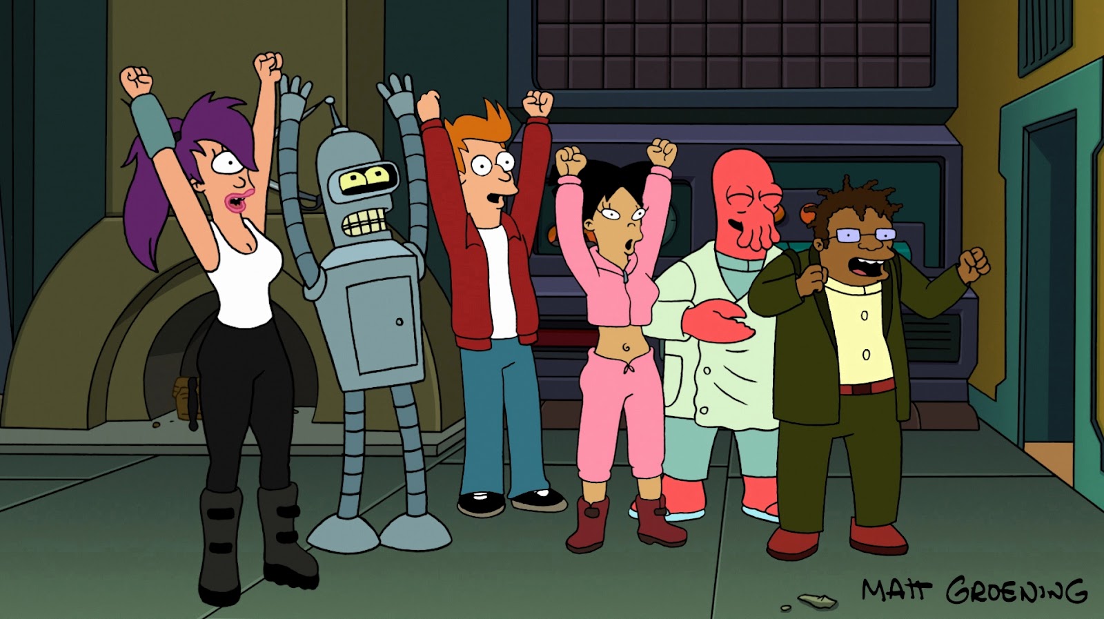 Futurama gang happy